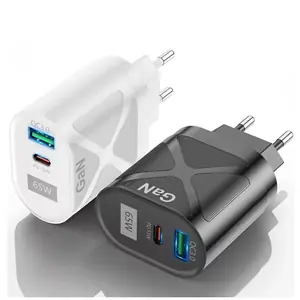 Încărcător GaN 65W cu porturi USB-C și USB-A pentru Apple și Samsung