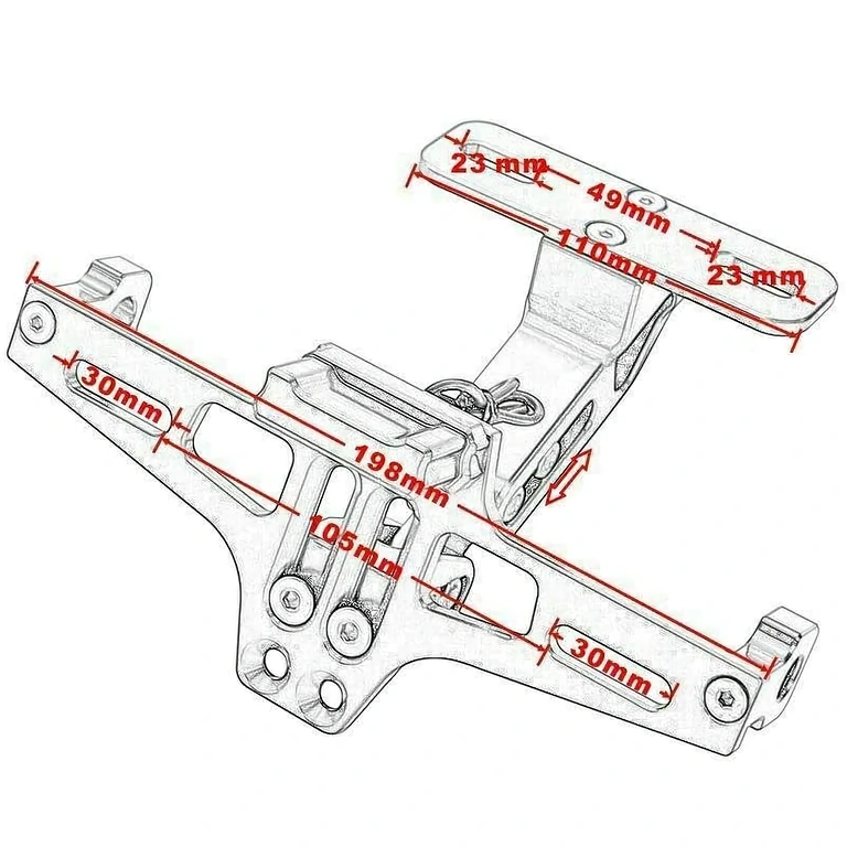 Kompaktní držák motocyklové značky, ideální pro sportovní motocykly