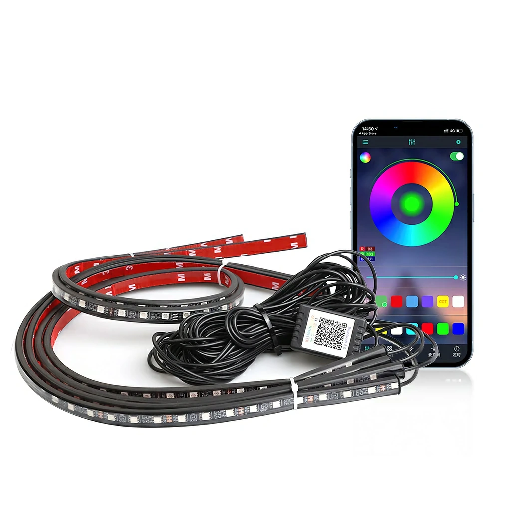 Sada LED RGB světel pro auto – podsvícení podvozku