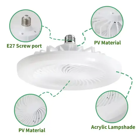 Ventilator de tavan silențios cu bec LED, ideal pentru spații de relaxare