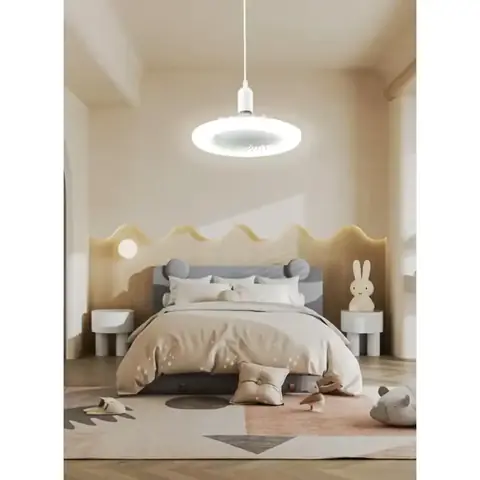 Ventilator inteligent cu lumină pentru cameră Ventilator de tavan cu lumină reglabilă și funcție smart, montat într-o cameră