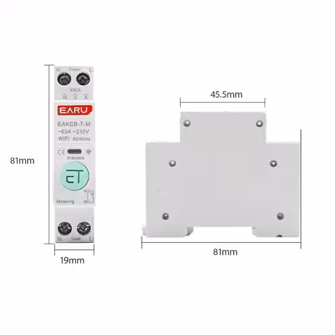 Sido vy av elmätare med skydd för anslutningsplintar