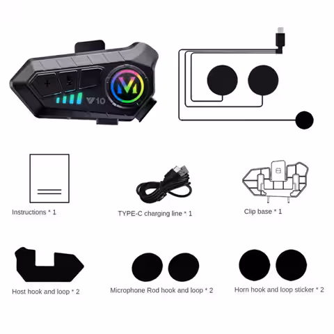 Set microfon și difuzoare pentru sistem intercom casca moto