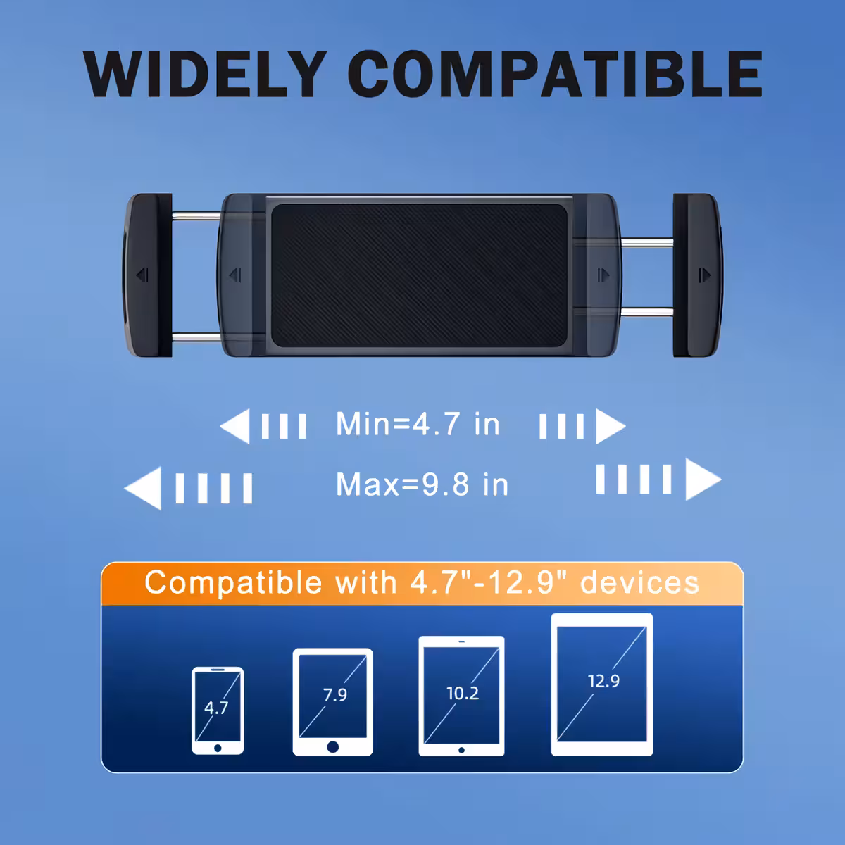 Suport tabletă auto pentru tablete 12 inch Suport tabletă auto, prindere fermă pe grila de ventilație, pentru 12 inch