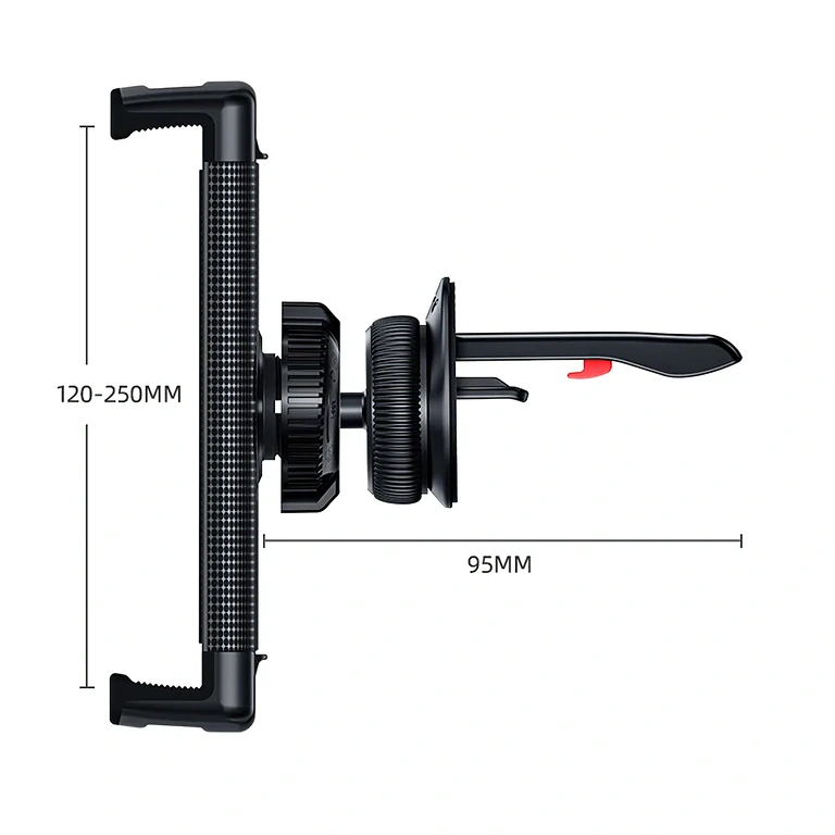 Компактна и лека стойка за таблет, закрепена на въздуховода