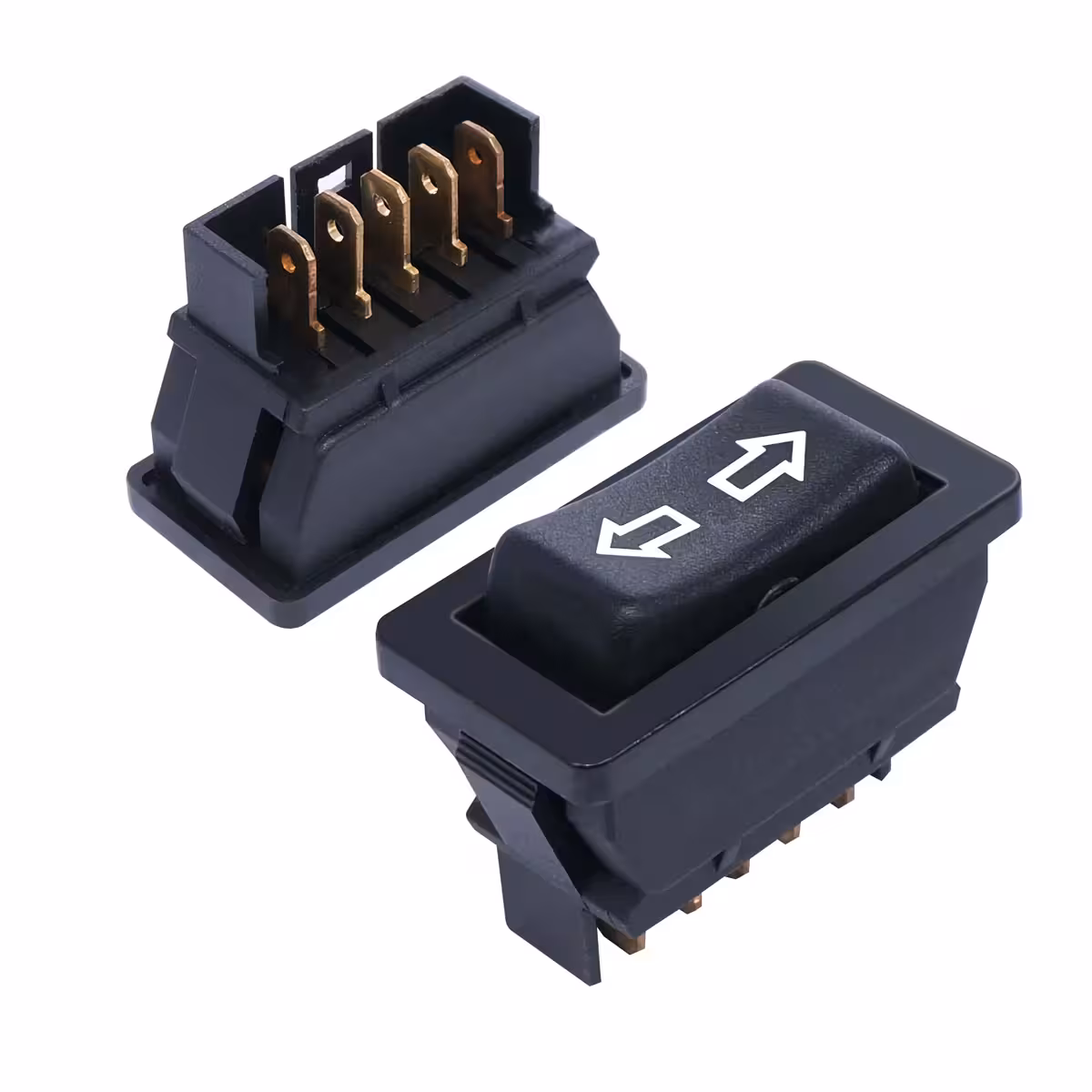 Buton comutator basculant 3 poziții cu revenire pentru motor curent continuu