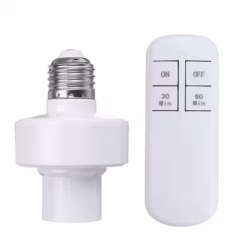Dulie fasung cu soclu E27 și telecomandă pentru control iluminat
