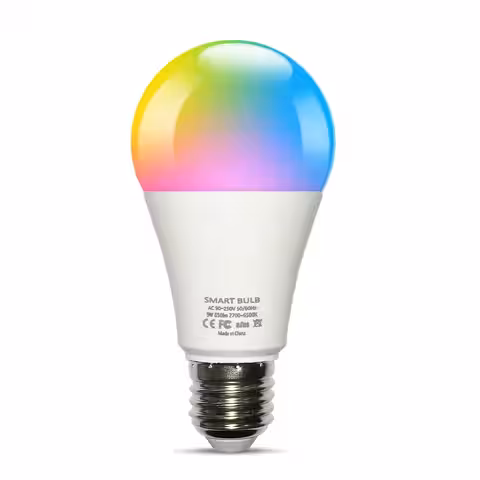 Bec LED RGB cu reglare luminozitate și schimbare culoare prin aplicație