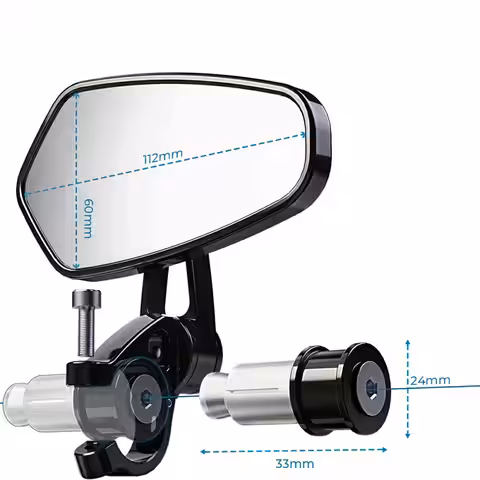 Sportiga speglar, monterbara under styret