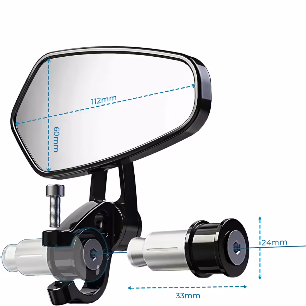 Oglinzi sport pentru biciclete și trotinete Oglinzi cu aspect sportiv, montabile sub ghidon