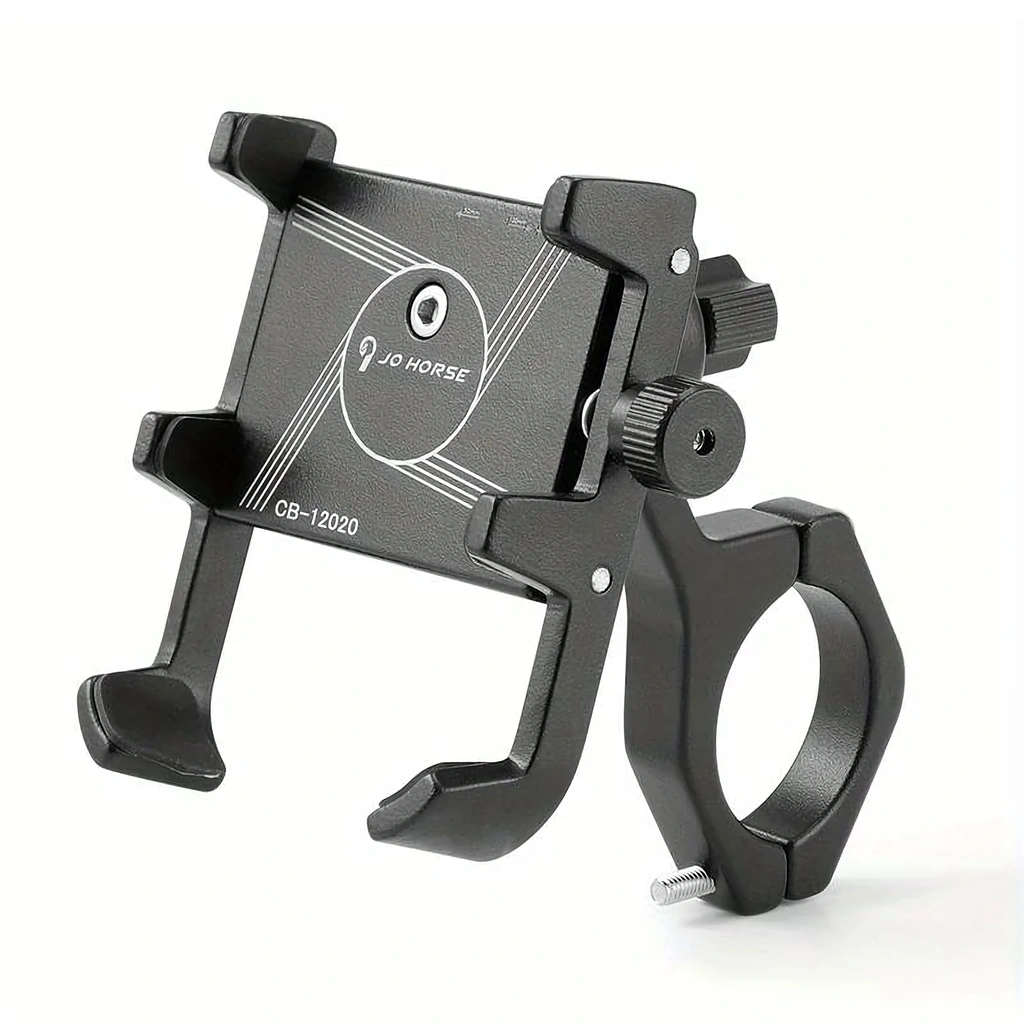 Suport Telefon Reglabil pentru Motocicletă, Bicicletă, Trotinetă Electrică și ATV – Aluminiu Negru