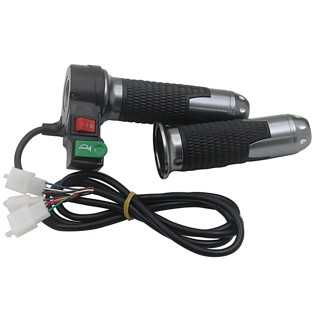 Manetă Accelerație Scuter Electric și Bicicletă Electrică 12V-72V cu Buton Claxon și Trepte Viteză