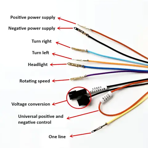 Display LCD cu cabluri de conectare incluse Conectori și fire pentru montajul display-ului pe scuter
