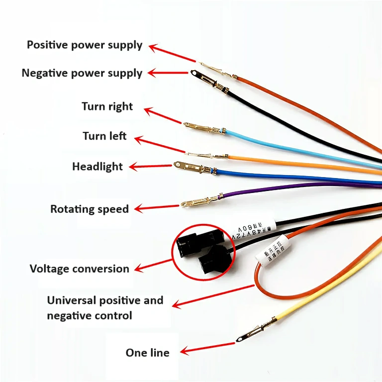 Conectori și fire pentru montajul display-ului pe scuter