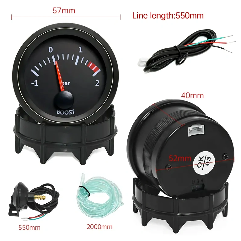 Indicator presiune turbo 52mm Indicator presiune turbo cu diametru 52mm, compatibil suport standard.