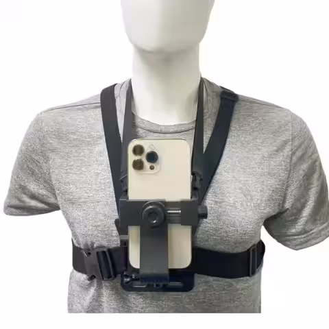 Suport GoPro cu adaptor pentru telefon, prindere sigură pe piept