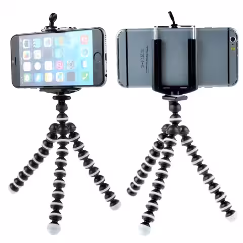 Trepied flexibil cu suport pentru telefon Trepied flexibil cu suport universal pentru telefon mobil și aparat foto