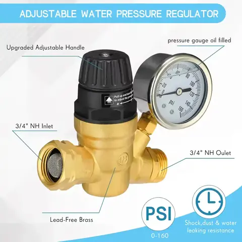 Regulator fabricat din alamă, rezistent la coroziune, cu manometru pentru presiune precisă