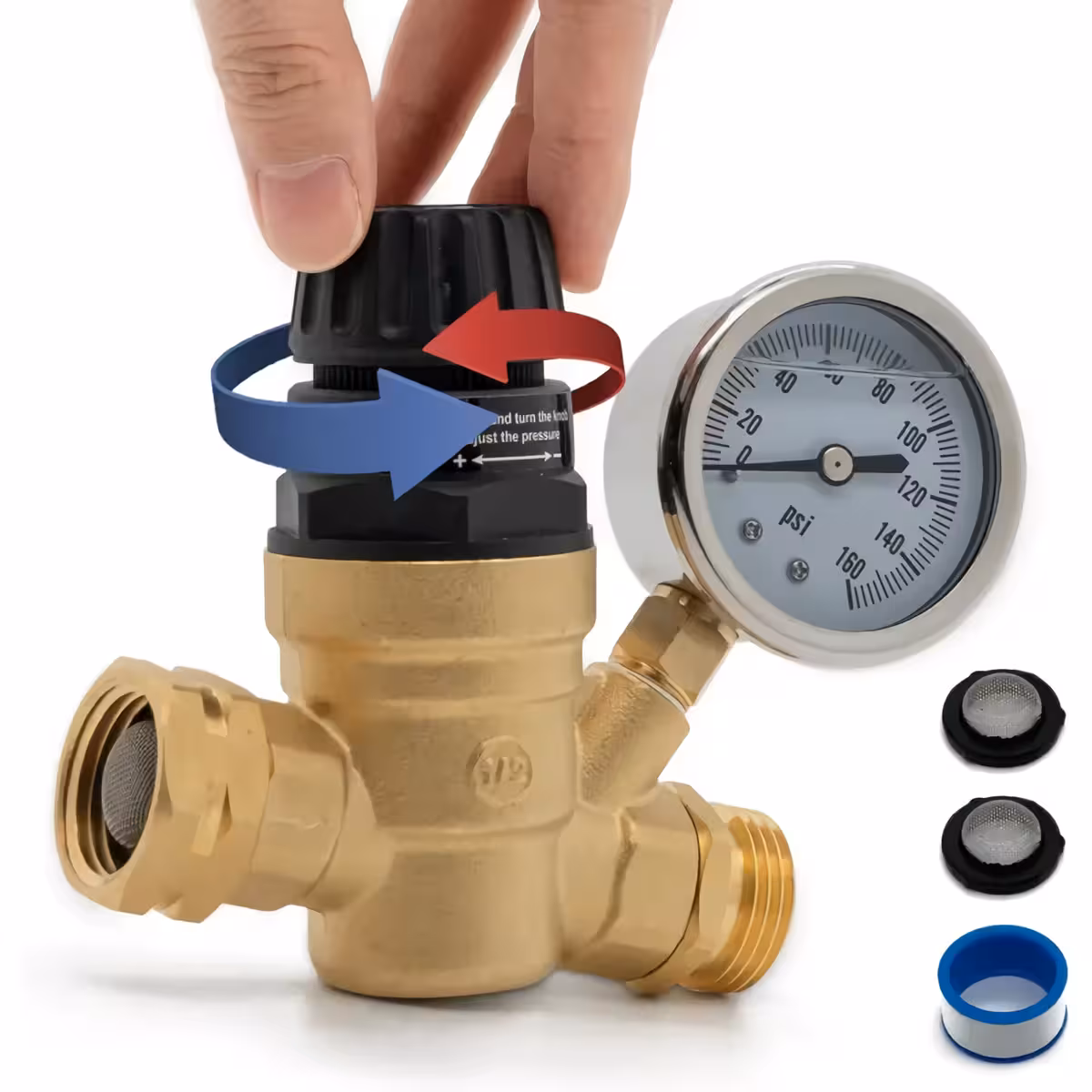 Limitator de presiune apă 3/4 inch Limitator presiune cu filet de 3/4 inch pentru furtun sau țeavă de apă