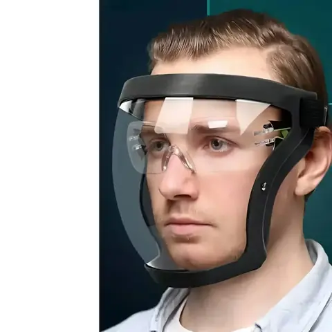 Masca ergonomică cu vizieră pentru protecție prelungită Masca de protecție față cu design ergonomic pentru utilizare îndelungată.
