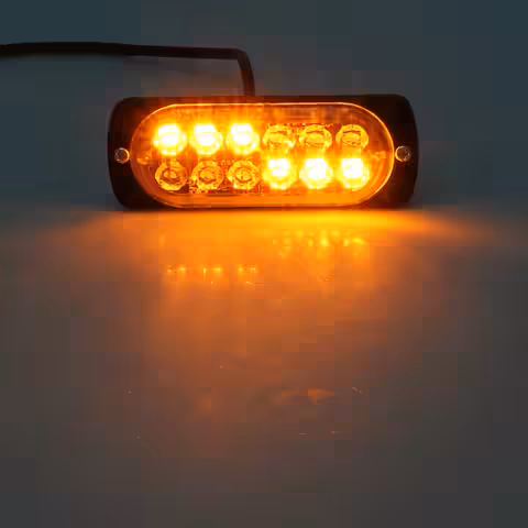 Gult stroboskop med 18 driftslägen för olika typer av fordon