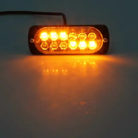 Žluté autostroboskopy profesionální autoblikače žlutý LED stroboskop 12V 24V mřížka