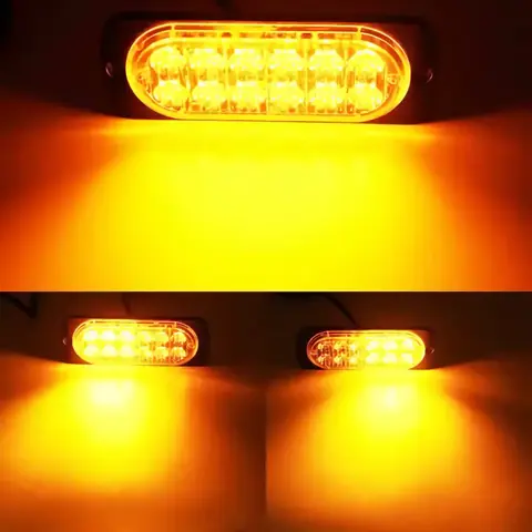 Žluté autostroboskopy profesionální autoblikače žlutý LED stroboskop 12V 24V mřížka