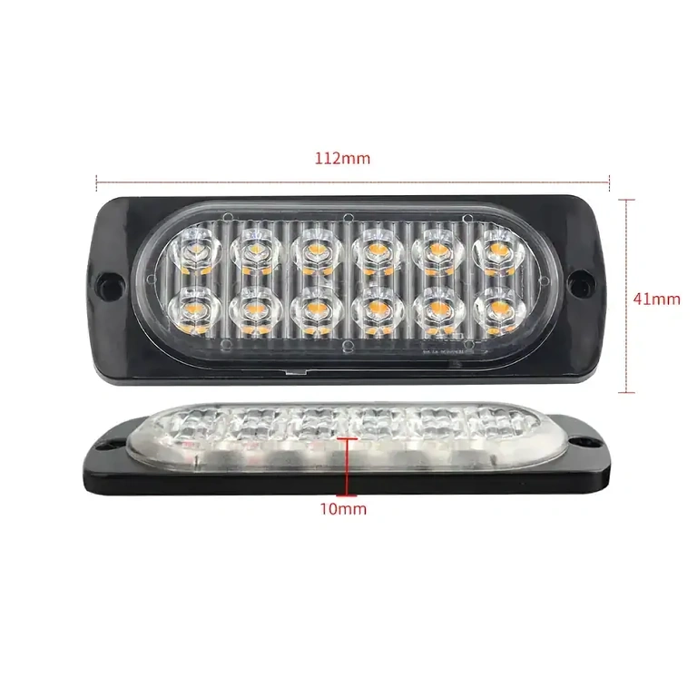 Водоустойчив и прахоустойчив жълт автомобилен стробоскоп, подходящ за всякакви метеорологични условия