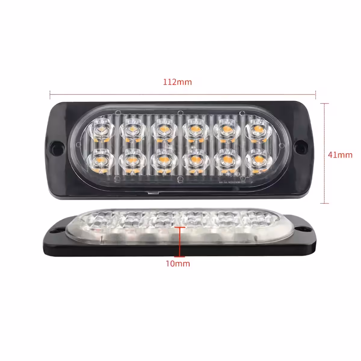 Stroboscop rezistent la apă și praf IP67 pentru utilaje Stroboscop auto galben rezistent la apă și praf, potrivit pentru orice condiții meteo.