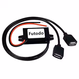 Imagine frontală cu modulul coborâtor de tensiune DC-DC 12V-48V la 5V USB