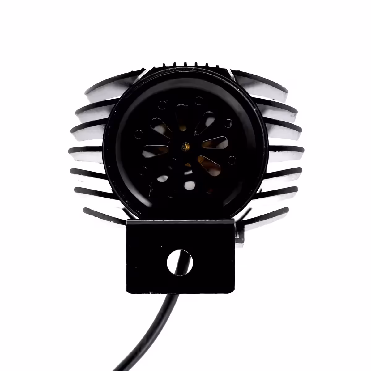 Spatele farului cu claxon integrat Vedere din spate a farului cu claxon electronic integrat