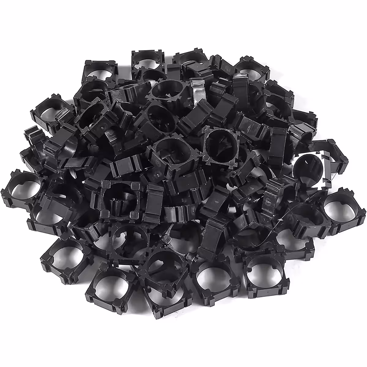 Set complet cu 100 suporturi modulare pentru baterii Li-ion 18650.