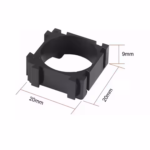 Teknisk diagram med mått på modulär batterihållare 18650