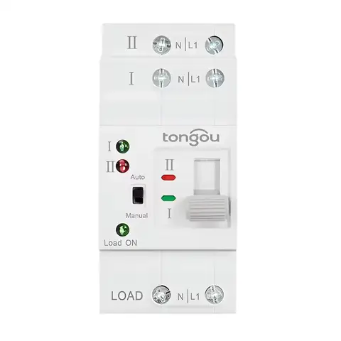 Imagine frontală a dispozitivului ATS de transfer automat 63A, 230V
