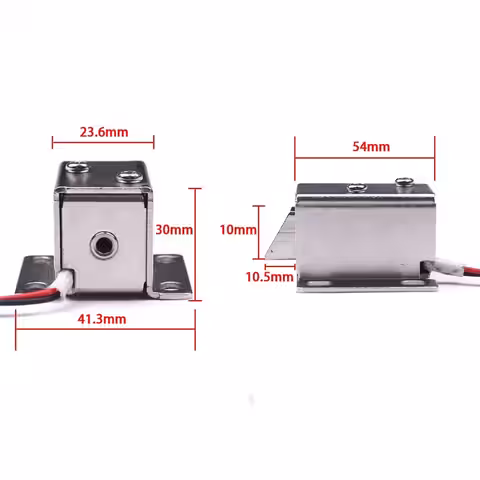 Mått på elektromagnetlås 12V visade på bild
