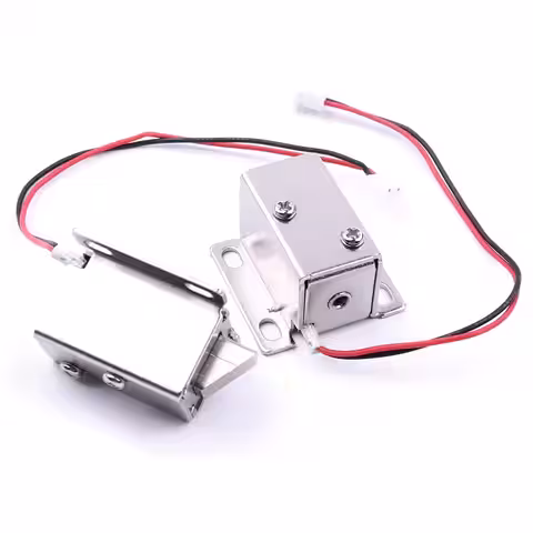 Två elektromagnetlås 12V presenterade framifrån