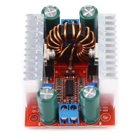 Modul Step-up Boost DC 400W – Vedere oblică Vedere oblică a modulului Step-up Boost DC 400W, cu detalii clare