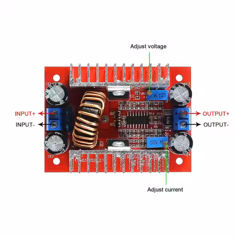 Schiță detaliată a conectării cablurilor la modulul Step-up Boost DC 400W