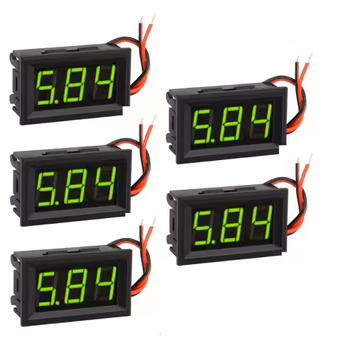 Set de 5 bucăți voltmetru digital de panou 5V-120V pentru măsurarea tensiunii curentului continuu