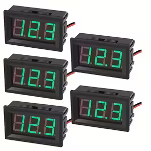 Set de 5 bucăți voltmetru digital de panou 5V-120V, ideal pentru diverse aplicații electrice