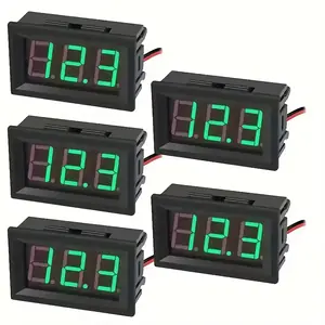 Set de 5 bucăți voltmetru digital de panou 5V-120V, ideal pentru diverse aplicații electrice