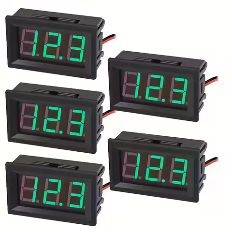 Set de 5 bucăți voltmetru digital de panou 5V-120V, ideal pentru diverse aplicații electrice