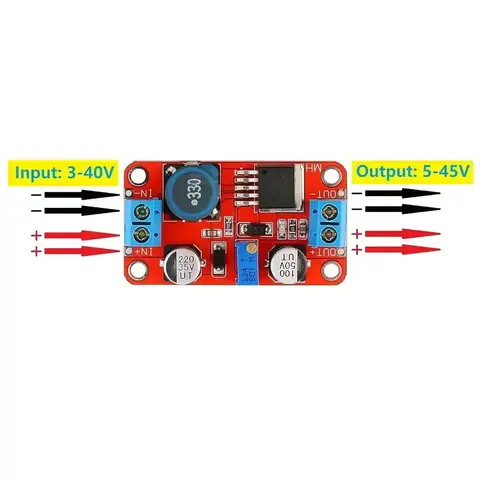 Modul XL6019 DC-DC Boost Converter - Diagrama de conectare Diagrama de conectare a modulului XL6019 DC-DC Boost Converter, arătând intrările și ieșirile pentru o instalare ușoară