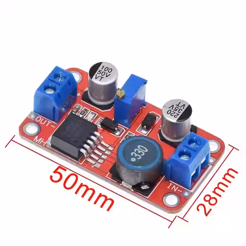 Mått på XL6019 DC-DC Boost Converter: 50 mm x 28 mm x 13 mm, perfekt för olika projektintegrationer