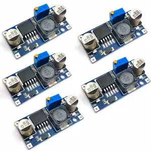 Set 5 module convertor tensiune LM2596S DC-DC step-down 3A, intrare 4-35V, ieșire reglabilă 1.25-35V, eficiență 92%