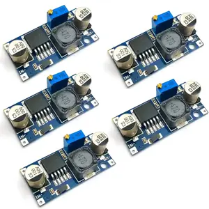 Set 5 module convertor tensiune LM2596S DC-DC step-down 3A, intrare 4-35V, ieșire reglabilă 1.25-35V, eficiență 92%