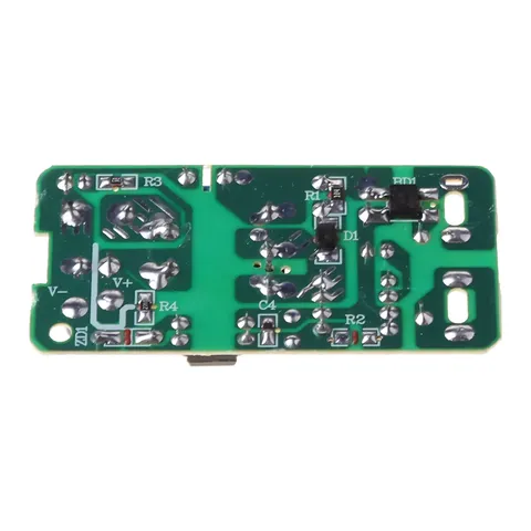 Sursă alimentare 12V 1A – spate Vedere din spate a plăcii sursă 12V 1A cu conexiuni vizibile