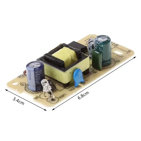 Dimensiuni sursă alimentare 12V 1A Placă sursă alimentare 12V 1A cu dimensiuni 3,4 x 6,8 cm