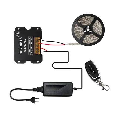 Schiță montaj dimmer LED 30A Diagramă de conectare pentru dimmer bandă LED DC 5V 12V 24V 30A