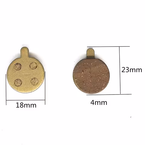 Exakta mått på bromsbelägg (18 x 23 x 4 mm)